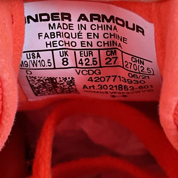 Under Armour HOVR Skyline Men’s 9 Orange Fire Long Jump Track Field Shoe Sneaker - Picture 8 of 8